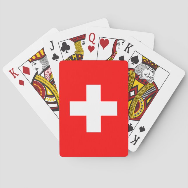 Jeu De Cartes Drapeau Suisse (dos)