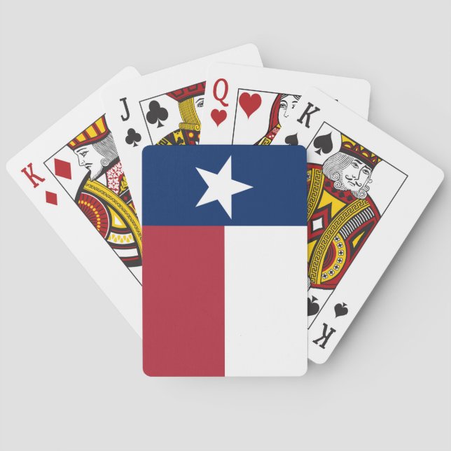 Jeu De Cartes Drapeau Texas Rouge Blanc Bleu (dos)