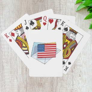 Jeu De Cartes Drapeau USA Sur Carte