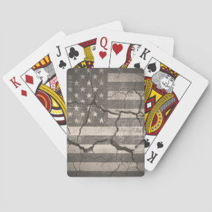 Jeu De Cartes Drapeau vintage américain fracturé