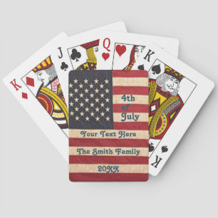 Jeu De Cartes Drapeau vintage américain Patiné