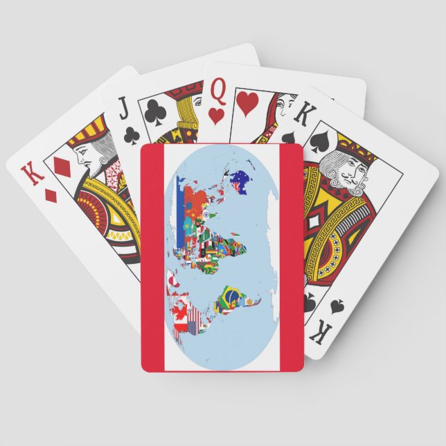 Jeu De Cartes Drapeaux du monde jouant aux cartes (dos)