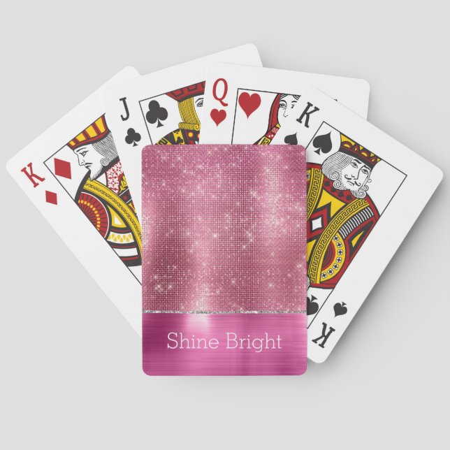 Jeu De Cartes Dreamy Glitzy rose étincelant (dos)
