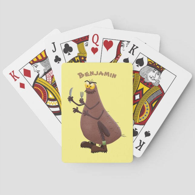 Jeu De Cartes Drôle affamé pulette affamée dessin animé (dos)