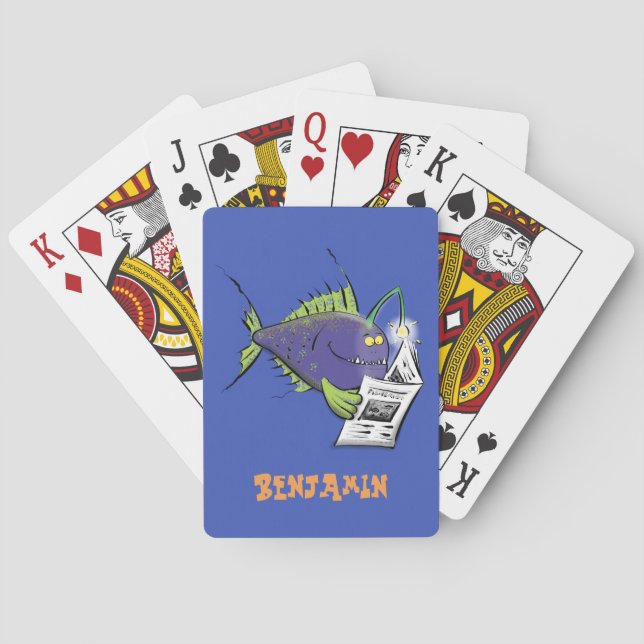 Jeu De Cartes Drôle caricature de poisson de pêcheur (dos)