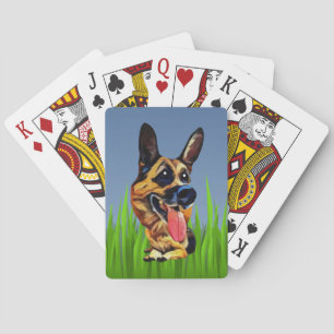 Jeu De Cartes Drôle Cartoon Allemand Berger Jouer aux cartes