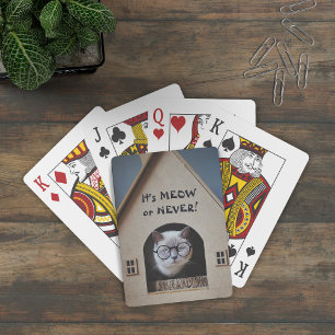 Jeu De Cartes Drôle Chat Porter des lunettes C'est Meow ou Jamai