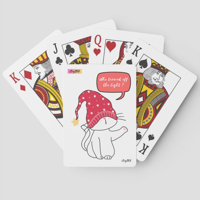 Jeu De Cartes drôle de chat, qui a éteint la lumière ? (dos)
