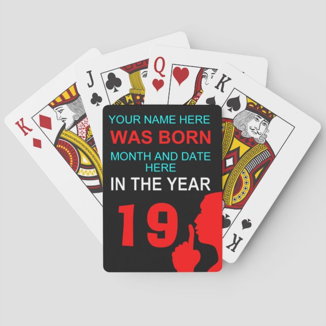 Jeu De Cartes drôle de secret d'anniversaire (dos)