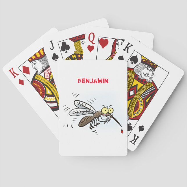Jeu De Cartes Drôle dessin d'insecte moustique (dos)