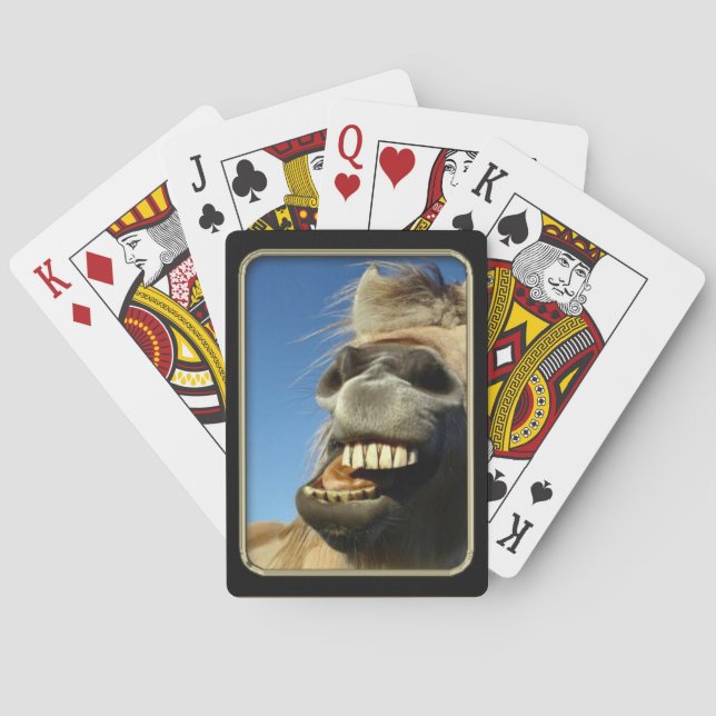 Jeu De Cartes Drôle Horse Photo Art Jouer Cartes (dos)