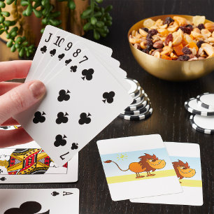 Jeu De Cartes Drôle Lion caricature dans le soleil Safari animal
