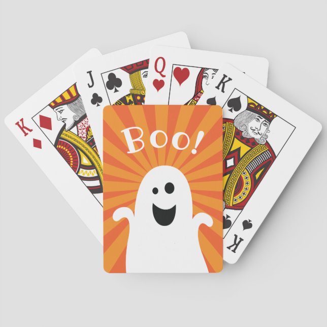 Jeu De Cartes Drôle mignon Ghost Boo Éffrayant Fun Halloween heu (dos)