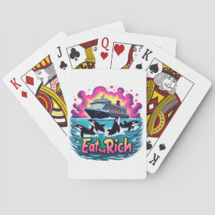 Jeu De Cartes Drôle Mignonne Orca Baleine Mange Rich