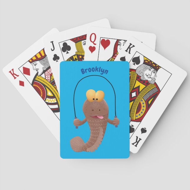 Jeu De Cartes Drôle sauter boudskipper poisson dessin animé (dos)