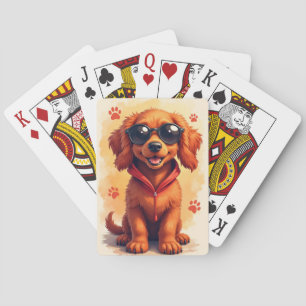 Jeu De Cartes Drôle Setter Rouge Irlandais Chien Kawaii