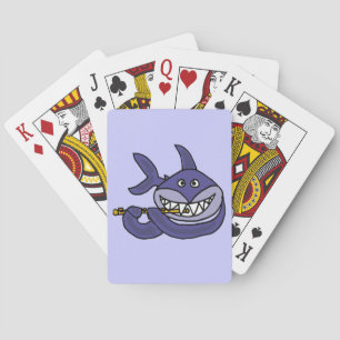 Jeu De Cartes Drôle Shark Jouer du dessin à flûte