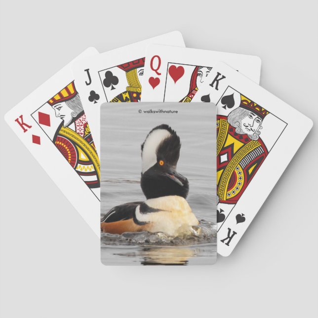 Jeu De Cartes Drôle surpris à capuchon Merganser Waterfowl Canar (dos)