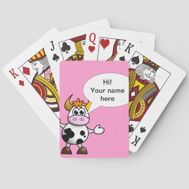 Jeu De Cartes Drôle vache de dessin animé pour enfants (dos)