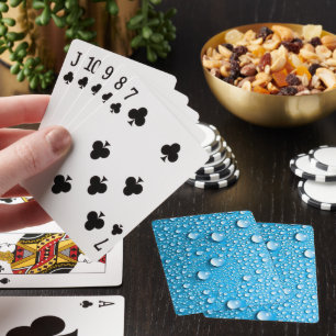 Jeu De Cartes Droplets d'eau perlé sur le bleu océanique