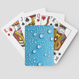 Jeu De Cartes Droplets d'eau perlé sur le bleu océanique