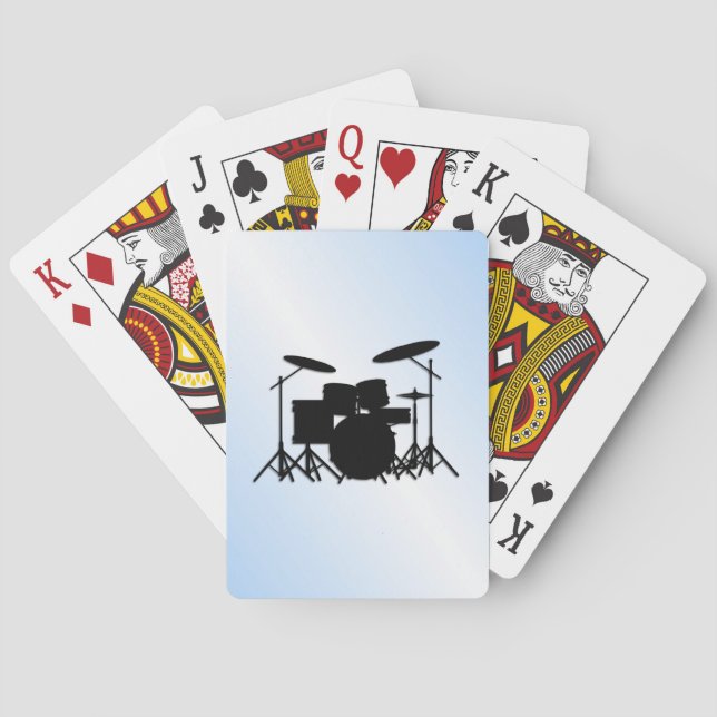 Jeu De Cartes Drum Music Design Blue (dos)