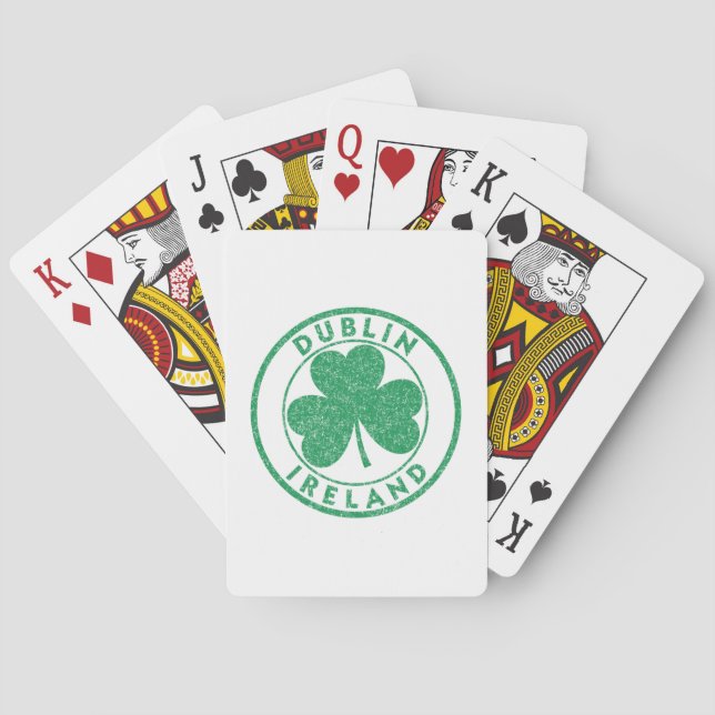 Jeu De Cartes Dublin Ireland Est 988 Clover Leaf Shamrock St. Pa (dos)