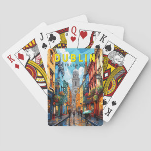 Jeu De Cartes Dublin Irlande Travel Art Vintage