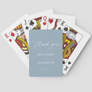 Jeu De Cartes Dusty Blue élégant mariage Merci Favor