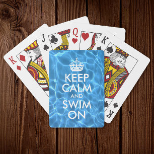 Jeu De Cartes Eau de piscine bleue Gardez votre calme et continu
