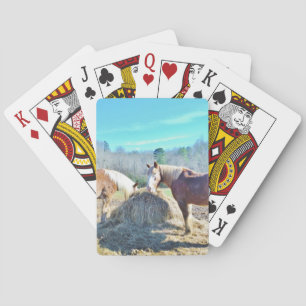 Jeu De Cartes Ébauche secourue Chevaux mangeant foin