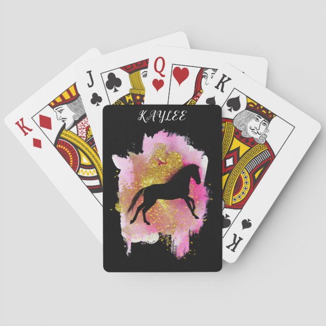 JEU DE CARTES ÉCLAIRAGE DES CARTES DE JEU CHEVAUX PERSONNALISÉES (dos)