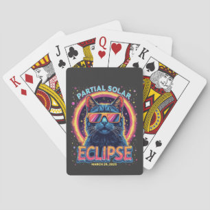 Jeu De Cartes Éclipse solaire partielle 2025 Cat Kitten