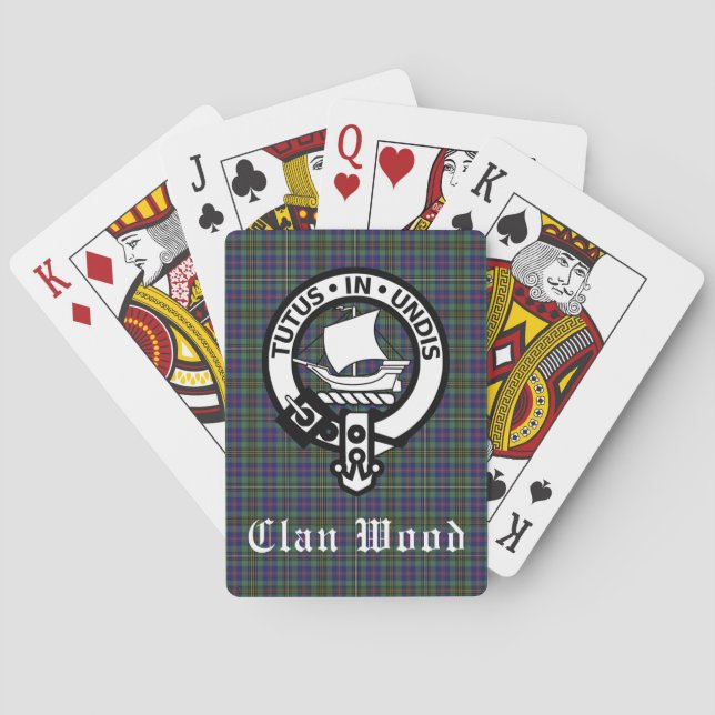 Jeu De Cartes Ecosse Clan Wood Crest & Tartan (dos)