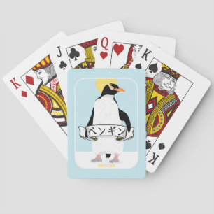 Jeu De Cartes Écriture en pingouin japonais qui lit pingouin