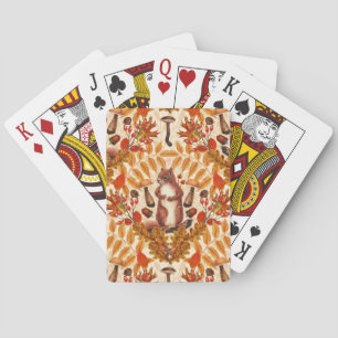 Jeu De Cartes Écureuil d'automne sur blanc