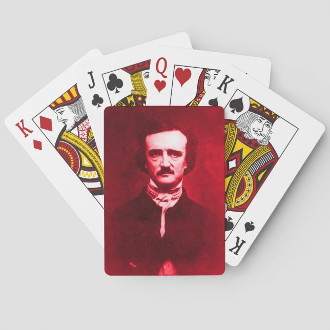 Jeu De Cartes Edgar Allan Poe en rouge (dos)