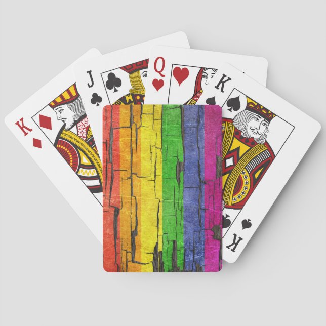 Jeu De Cartes Effet de peinture épluché par drapeau criqué de (dos)