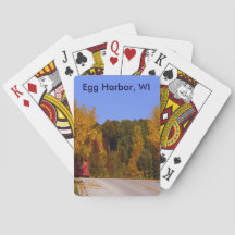 Egg Harbour, WI automne saison avec chariot