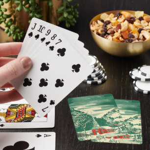 Jeu De Cartes Église de Noël vintage, paysage enneigé en hiver