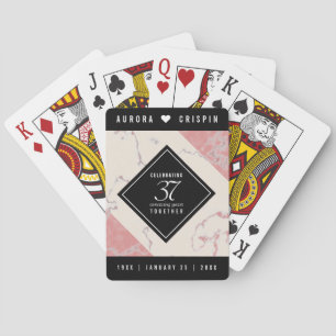 Jeu De Cartes Élégant 37e anniversaire du Mariage Alabaster