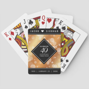 Jeu De Cartes Élégant 49ème anniversaire de Mariage de cuivre