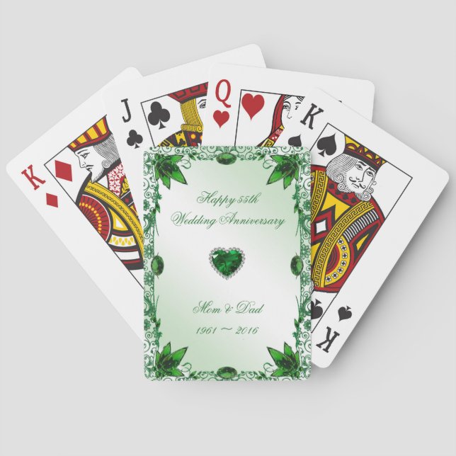 Jeu De Cartes Élégant 55e anniversaire de Mariage (dos)