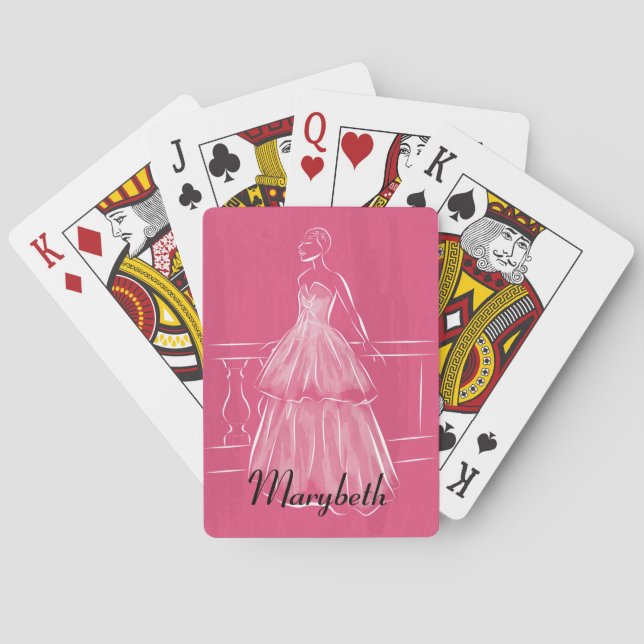 Jeu De Cartes Élégant blanc Gown Jouer Cartes (dos)