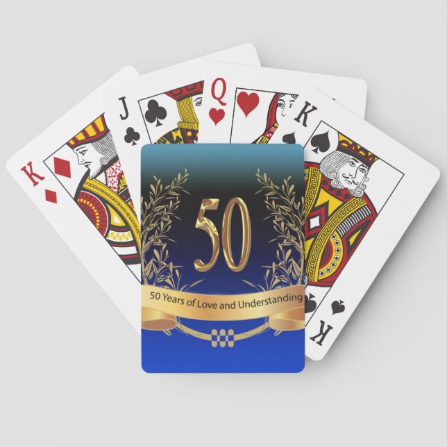 Jeu De Cartes Élégant cadeau du 50e anniversaire du Mariage (dos)