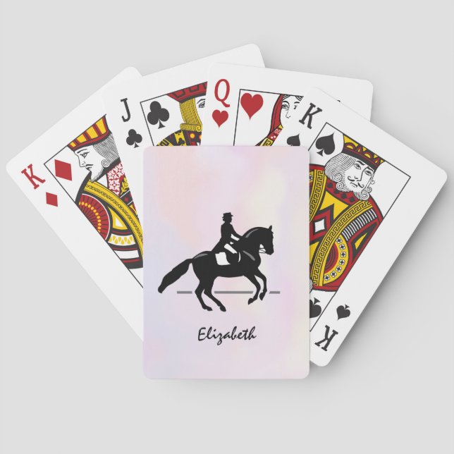 Jeu De Cartes Elégant cavalier de Dressage sur un Arrière - plan (dos)