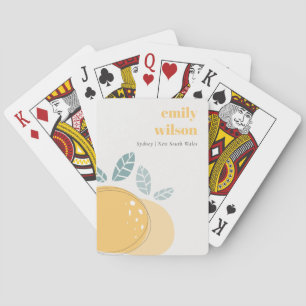 Jeu De Cartes Élégant Citron mignon Abstrait Gras Citrus Fruité