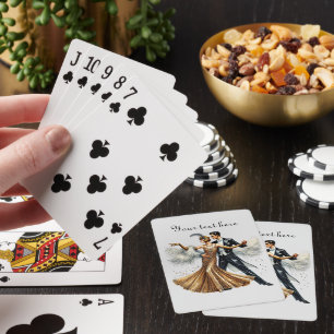 Jeu De Cartes Élégant couple Art déco ajouter du texte