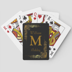 Jeu De Cartes Elegant Customized Monogrammed Playing Cards