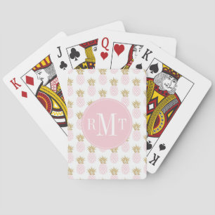 Jeu De Cartes Élégant faux or motif d'ananas tropical